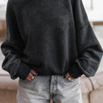 Washed Drop Shoulder Pullover Sweatshirt