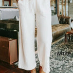 Women's Elastic Waist Tie Wide Leg Pants