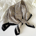 Retro Contrast Bohemian Paisley Print Satin Scarf