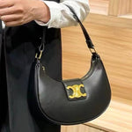 Retro metal buckle crescent bag