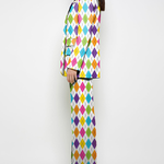 Loose Wide Leg Pockets Printed Pants Suit Pants Trousers