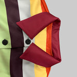 Flared Sleeves Multi-Colored Striped Lapel Jackets Outerwear