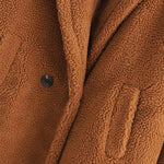 Loose Lamb-wool Coat Teddy Fur Lapel Mid-length Plush Coat