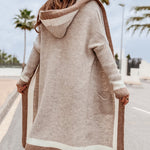Oversized Knit Long Cardigan Hoodie Balloon Long Sleeve Pocket Jacket