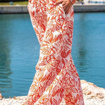 Printed trousers Wide-leg pants Diagonal pocket casual pants