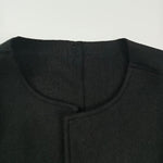 Long Sleeves Loose Solid Color Collarless Woolen Coat
