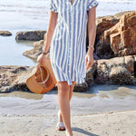 Brianna | Elegant Cotton Striped Dress