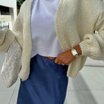 Solid Color Casual Long Sleeve Knitted Cardigan