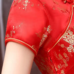 Red Plum Blossom Short Cheongsam Dress