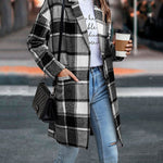 Nadorine Casual Plaid Long Sleeve Flannel Coat Button Down Fall Jacket Shacket