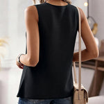Women's Knit Tank Top Starfish Shell Gold Button Sleeveless Vest Beach Vacation Casual Top