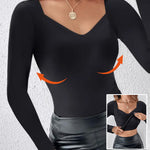 ChicMe ContourX V Neck Shapewear Seamless Tank High Strechy Long Sleeve Slim Fit Tops