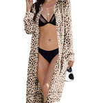 Women's Swimsuit Beach Cover Up Cardigan Bathing Suit Button Down Shirt Roll-up Sleeve Bikini Beach Wear S-3XL - Nadorine (Us Only)