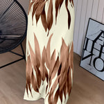 Plants Print Square Neck Thick Strap Maxi Dress Casual Slim Fit Side Slit Vacation Dress with Pockets