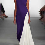 Loose Sleeveless Contrast Color Round-Neck Maxi Dresses