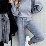 Casual Solid Color High Collar Pencil Pants Suits