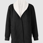 Fleece Long Sleeve Warm Teddy Coat Lapel Cardigan With Pocket