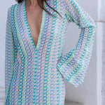 Lace Hollow Beach V-neck Low-cut Front Slit Long Dress