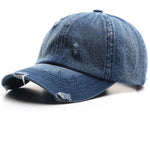 Fashion Retro Ripped Washed Distressed Denim Baseball Cap