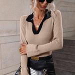 Nadorine Bell Sleeve Lapel Sweater
