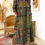 Sabine | Denim dress with bohemian patchwork