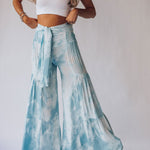 Tie-dye Printed Waisted Flared Track Pants
