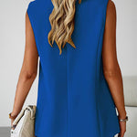 Sleeveless Buckled Slit Side Single Breasted Blazer Casual Office Wear Vest Jacket