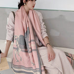 Personality Warm Cartoon Print Shawl&Scarf