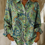 Katarina™ | Paisley Print Button-Up Blouse