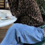 Wool and Alpaca Blend Animal Print Cardigan