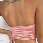 Plain Handkerchief Hem Tube Top