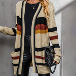 Striped Chunky Knit Cardigan