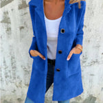 Justina | Long Sleeve Button Coat with Pockets
