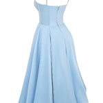 Suspender V-Neck Sleeveless Tutu Maxi Dress