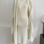 Nadorine Women's Casual Knitted Cardigan And Sweater Dress Two-Piece Set