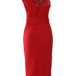 Tampa Nights Sequins Patch Slit Party Dress