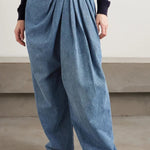 Stylish Pleated Casual Pocket Wide-leg Jeans
