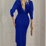 Nadorine Elegant Irregular Slit Knit Dress for Women Casual Summer Vacation 2026