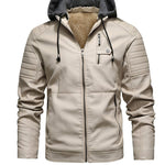 Cristina | Hooded Jacket with Leather Finish and Zipper