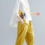 Printed Shirt + Solid Wide Leg Pants