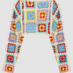 Nadorine Women's Boho Knitted Cardigan Cropped Long-sleeve Cover-up