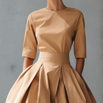 Women's Structured Cotton-Blend Maxi Dress