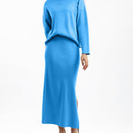 Nadorine Women's Casual Loose Fashion Long Skirt Two-piece Set