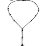 Gothic Black Teardrop Crystal Chest Chain Necklace