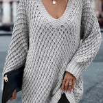 Solid Drop Shoulder Cotton Oversized Sweater