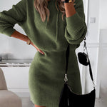 Hooded Sheath Mini Dress with Drawstring