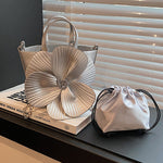 Flower Shape Pleated Split-Joint Bags Crossbody Bags Handbags Tote Bags