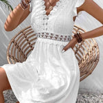 Casual Knit Jacquard Cutout Mini Dress