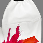 Loose Puff Sleeves Asymmetric Floral Printed Split-Joint High Neck Outerwear