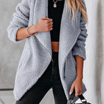 Fashion casual lambskin jacket with zipper pockets and grain velvet jacket